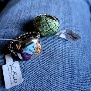 VERA BRADLEY Vintage 90s Clay Beaded Handmade Fashion Rings NWT